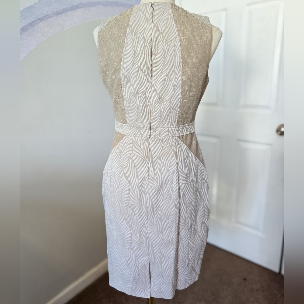 Calvin Klein | Size 6 | Ivory Tan Zebra Print Textured Color Block - Picture 7 of 15